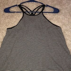 Black and white striped tank